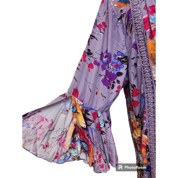 Umgee Watercolor Oversized Top Size Large Hippie Boho - Picture 3 of 7